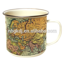 Taza del esmalte del mapa Taza del esmalte del mapa